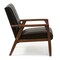 Baxton Studio Nikko Mid-century Black Faux Leather Wooden Lounge Chair 121-6744 - alternate 3